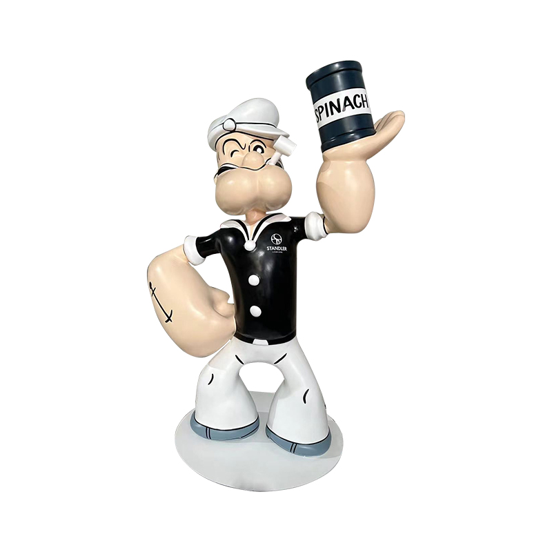 Estatua vintage de Popeye Sailor para la decoración del hotel y los centros comerciales - Escultura temática náutica retro