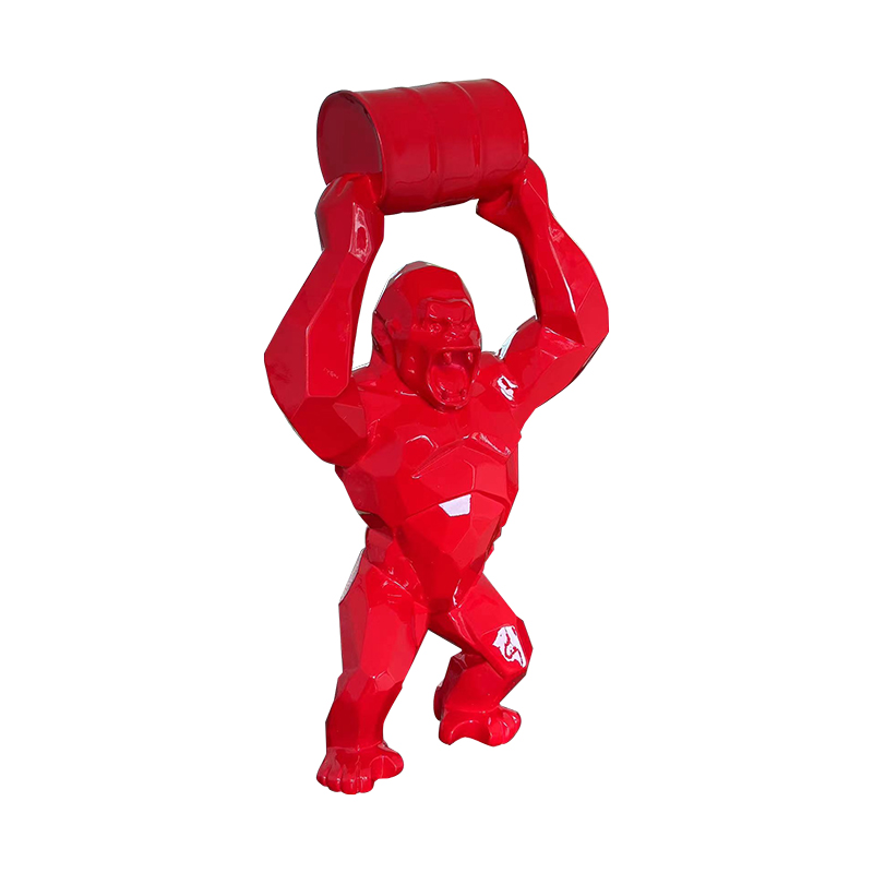 Escultura de cubo de levantamiento de kong orangután para exhibiciones de arte al aire libre
