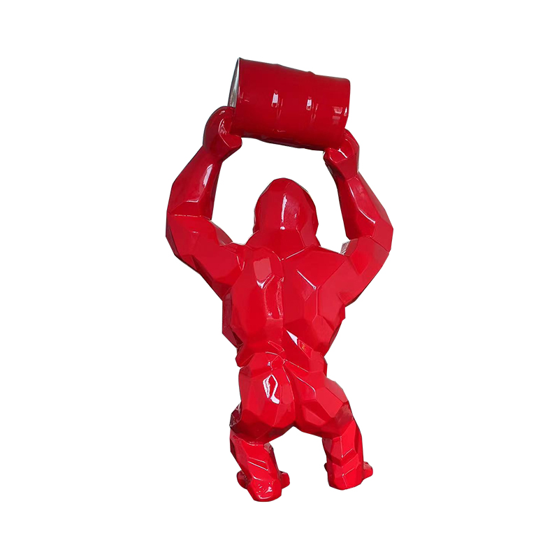 Escultura de cubo de levantamiento de kong orangután para exhibiciones de arte al aire libre Escultura de cubo de levantamiento de kong orangután para exhibiciones de arte al aire libre