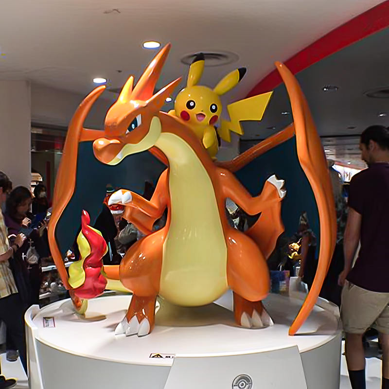 Estatua de fibra de vidrio/FRP Pokemon Pikachu Charizard Sculpture de dibujos animados Estatua de fibra de vidrio/FRP Pokemon Pikachu Charizard Sculpture de dibujos animados