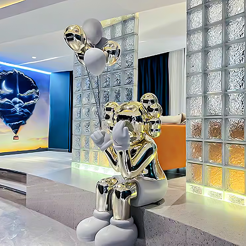 FRP/Fiberglass/Resin/Vinyl Electroplating Color Life Size Kaws Sculpture FRP/Fiberglass/Resin/Vinyl Electroplating Color Life Size Kaws Sculpture